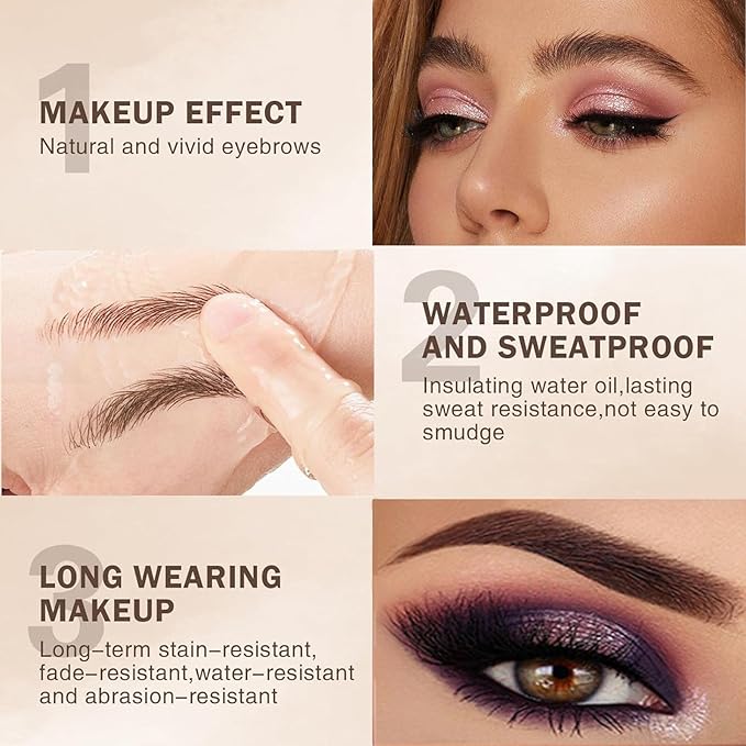 FÓLKI COSMETIC-Eyebrow Retractable Definer Pencil, Micro Brow Pencil, Precise Eyebrow Pencil,Long Lasting Eye Brow Pencil for Soft Textured Natural Daily Look Eyebrow Makeup (04#Gray)