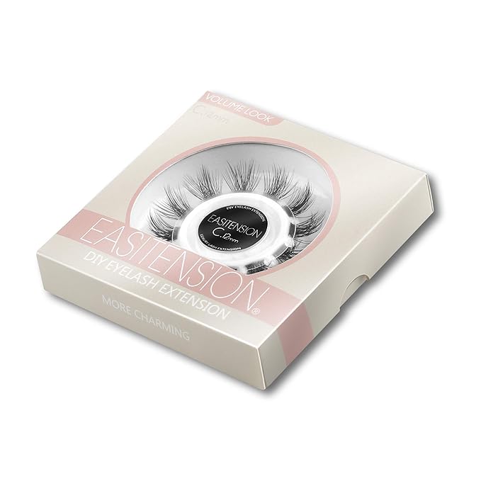 DIY Eyelash Extension, 3D Effect Glue Bonded Band Individual Lash 12 Clusters Volume Lashes Set, Home Eyelash Extension, C curl Lashes Pack (16MM)