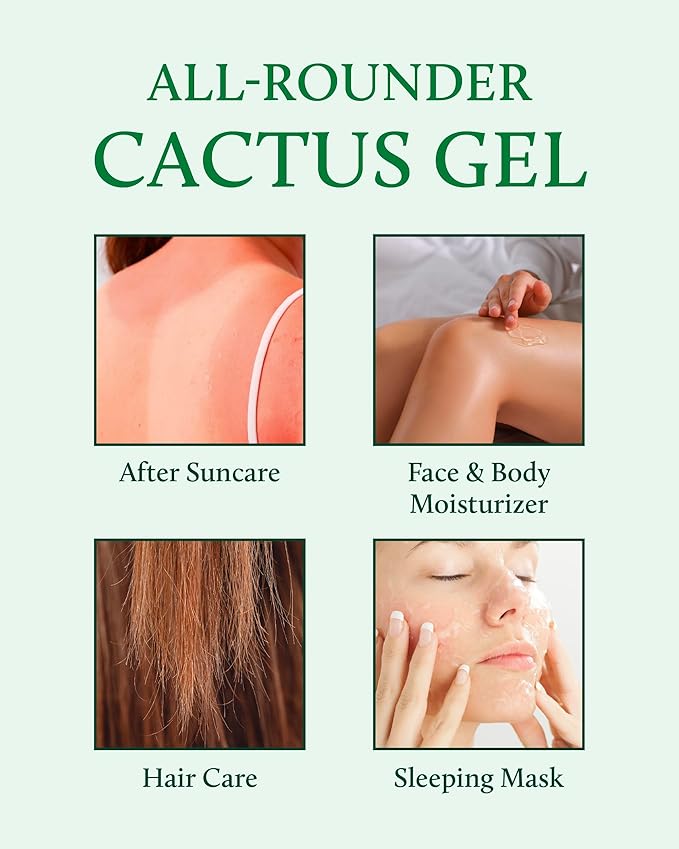 YADAH Cactus Soothing Gel (3.7fl oz) -95% Cactus Extract, Sunburn Relief,After Sun Care,Calm, Cool & Soothe Irritated Skin, Face Redness,Korean Skin Care,Vegan.