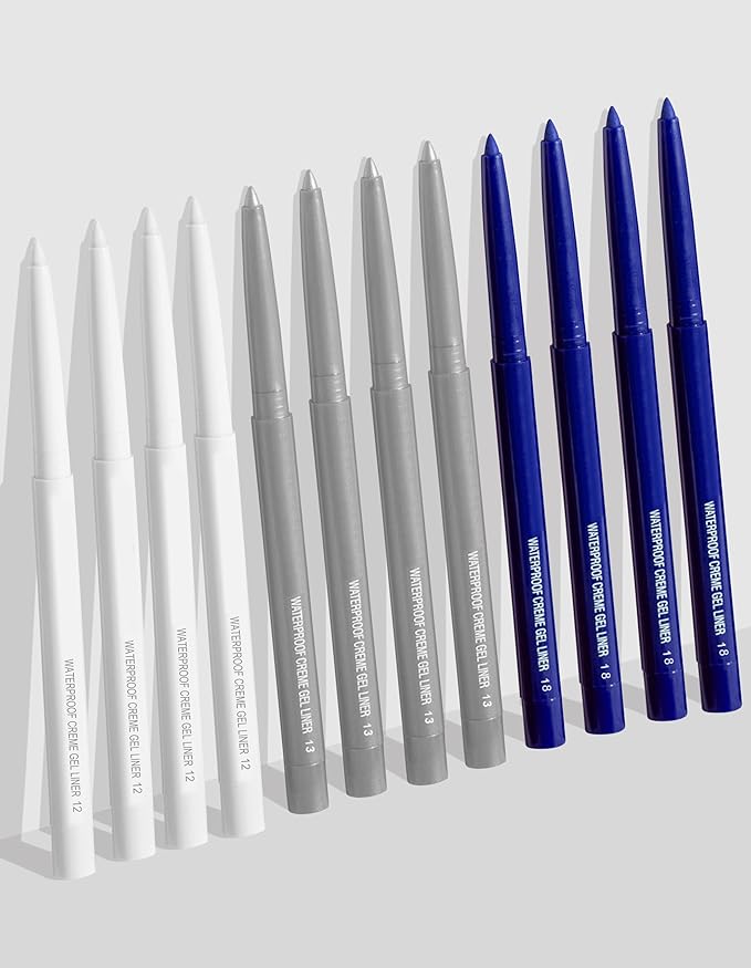 4PCS Blue Eyeliner Pencil, Eye Liner Pencils, Waterproof Eyeliner Pencil & Smudge Proof Long-lasting, Eye Shadow, High-Pigmented Colorful, Retractabl