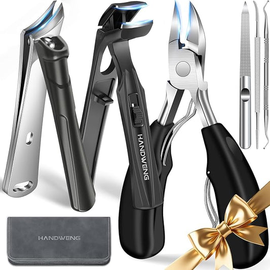 2025 Toenail Clippers for Seniors Thick Toenails, Angled Head Large Toe Nail Clippers for Thick Nails for Men, Heavy Duty Ingrown Toenail Clippers with Wide Jaw, Slanted Nail clippers with Long Handle