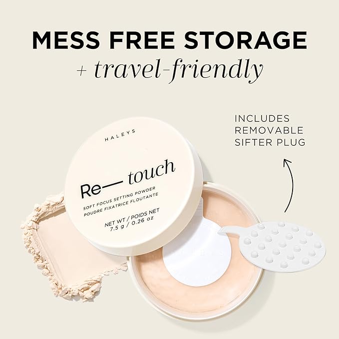 HALEYS Re-touch Talc-Free Loose Setting Powder Translucent – Oil Control & Blurring Face Powder for Baking, Brightening, Natural Matte Finish, Safe for Sensitive Skin