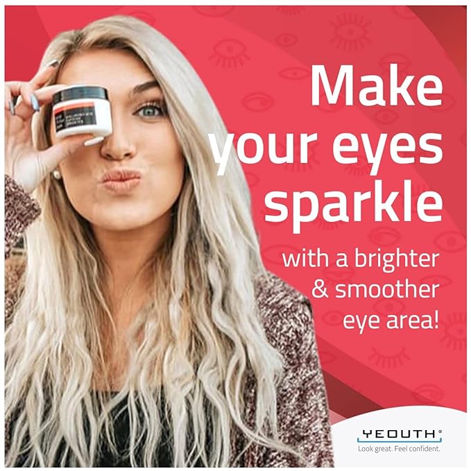 YEOUTH Retinol Eye Cream with Hyaluronic Acid, Hydrating Under Eye Cream for a Refreshed Appearance, Retinol Cream for Face, Eye Care 2oz