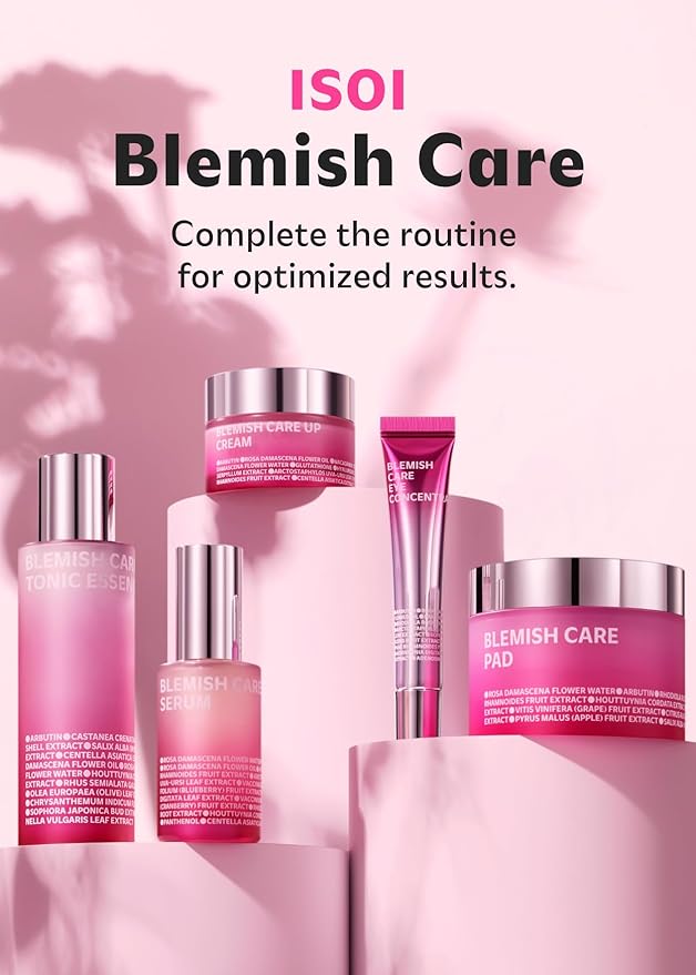 ISOI Blemish Care Up Serum for Face, Vegan Hydrating Serum for Smooth & Glass Skin Effect, Skin Barrier & Moisture Balance for Women, Arbutin & Rose Otto Oil, Korean Skin Care (1.18 fl. oz, 35ml)