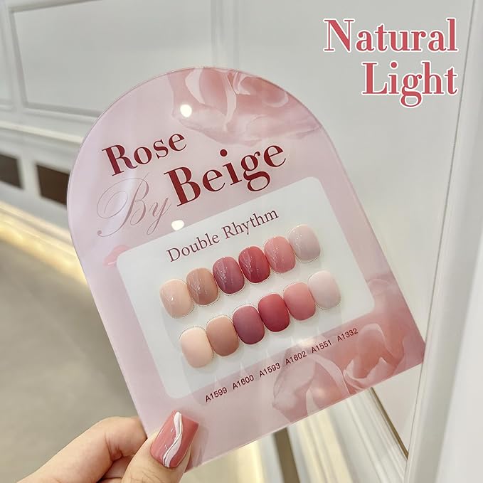 Double Rhythm 6 Pcs 15 ML Gel Polish Set Same Color Same Bottle Soak Off Gel Polish Kit Nail Art Manicure Salon DIY at Home for Women (Rose Beige Nude Cream Rose Coral-T6-20)