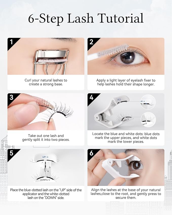 WOSADO Magnetic Eyelashes with Applicator Kit, No.14 FROST BLACK, Reusable Magnetic Lashes without Eyeliner, Glue-free False Lashes, Waterproof, Lightweight, Suit for Natural Makeup