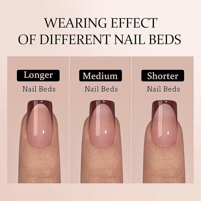 BTArtboxnails XCOATTIPS French Tip Press on Nails - Fall Fake Nail Short Square Nail Tips, Skin Tones Soft Gel Nails False Nail, Soak Off Acrylic Nails Extensions