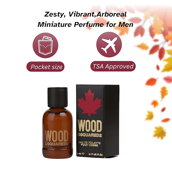 DSQUARED2 WOOD Pour Homme Perfume for Men Mini EDT 0.17 Ounce
