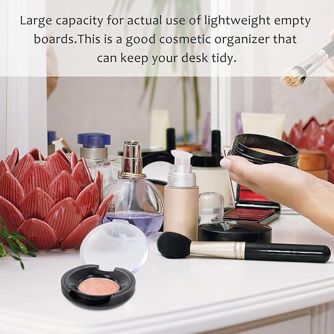 Lurrose Makeup Pallet 8pcs Empty Eyeshadow Trays Round Blusher Case Lipstick Highlighting Powder Make Up Pans Container Cosmetics Sub Package Holder Bulk Highlighters