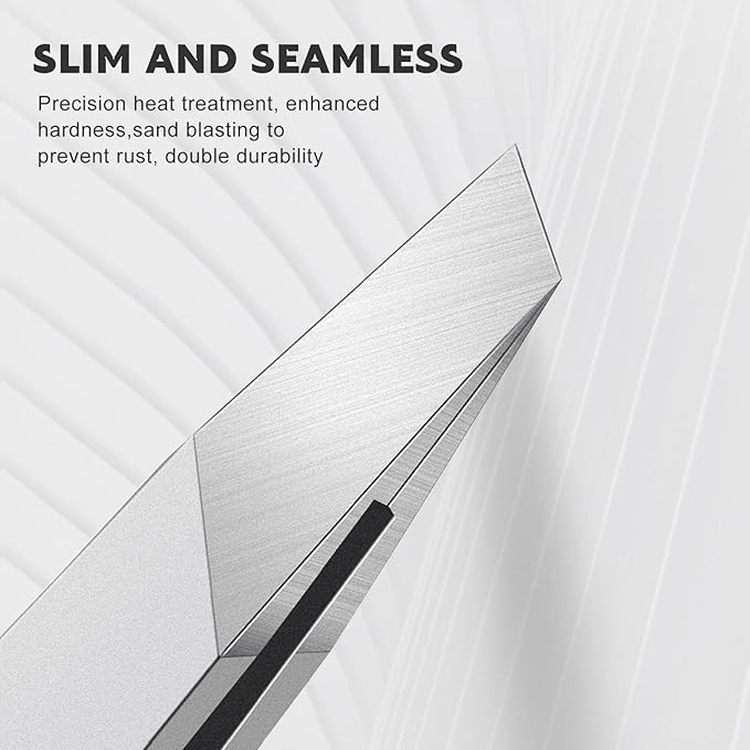 Tweezers Set - Professional Stainless Steel Slant Tweezers, Precision Tweezers Set for Shaping Eyebrows, Great Beauty Tools for Facial Hair, Ingrown Hair, Blackhead Removal(2Pcs Slant Tweezer)