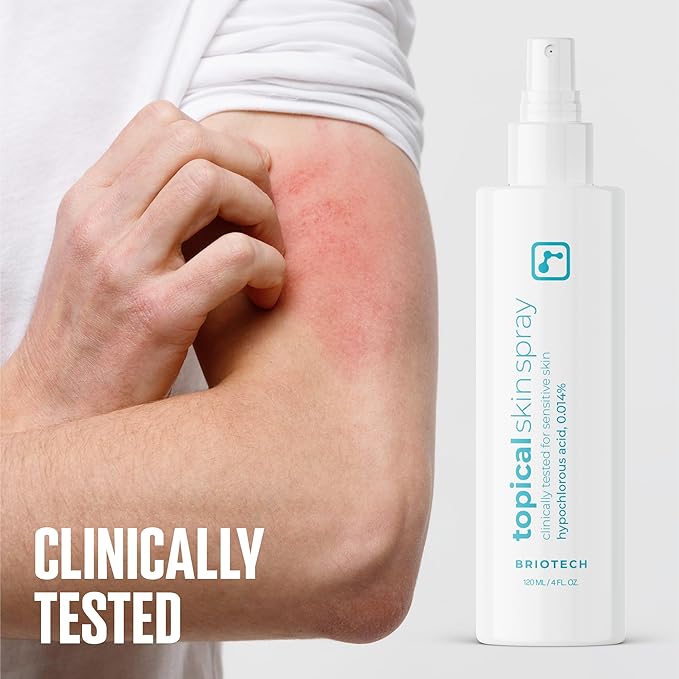 BRIOTECH Topical Skin Spray, Hypochlorous Acid for Sensitive Skin, HOCl Facial Mist, Full Body Support Against Irritation, Calm Redness, Soothe Foot & Scalp, 32 oz Refill (2 Pack)