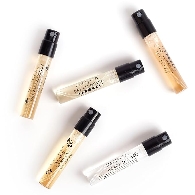 Pacifica Beauty, Take Me There Spray Perfume Trial Set, 5 Scents, Fragrance Sampler Gift Set, Natural & Essential Oils, Clean, Vegan & Cruelty Free