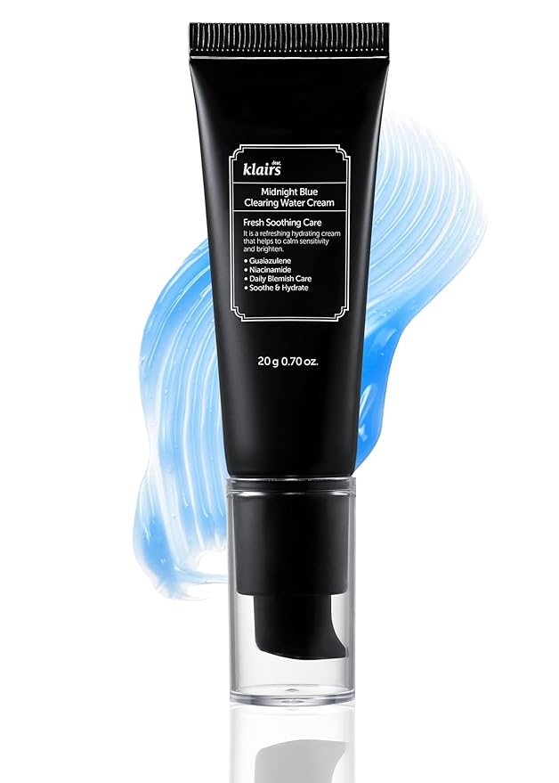 DearKlairs Midnight Blue Clearing Water Gel Cream 1.76 Ounce, Improve Dullness, Pigmentation, Red Spot, Bumps, No irritation, For Oily Skin