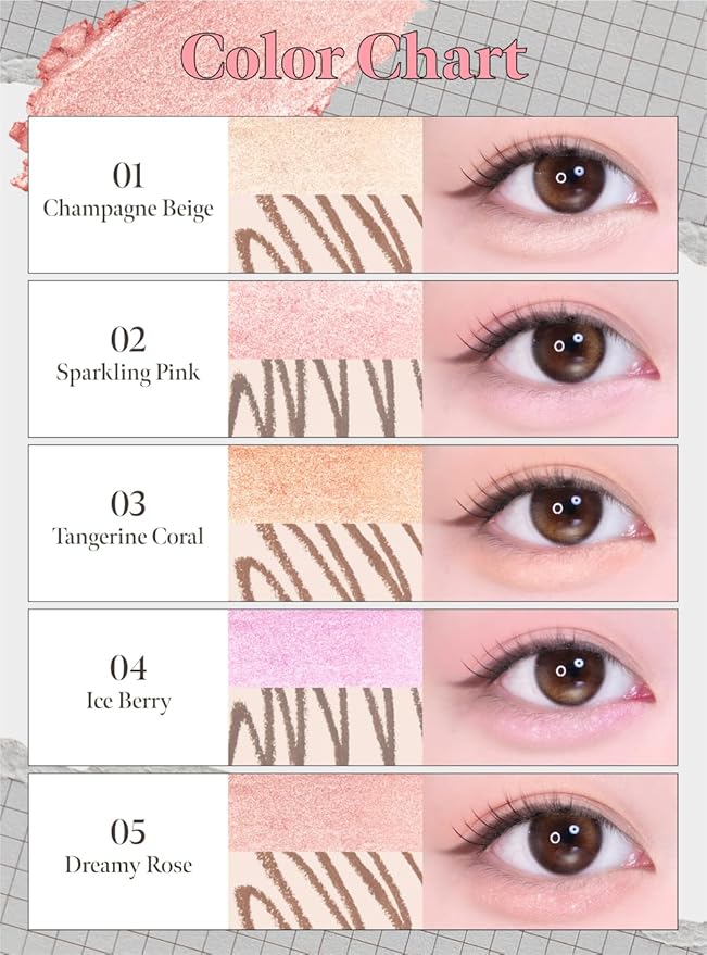 Idol AEGYO-SAL Maker 03 Tangerine Coral, 2-in-1 Under-Eye Highlighter and Contour Liner for Bright, Voluminous Eyes, Long-Lasting, Smudge-Proof Shimmer Stick with Natural Glow, Korean Beauty