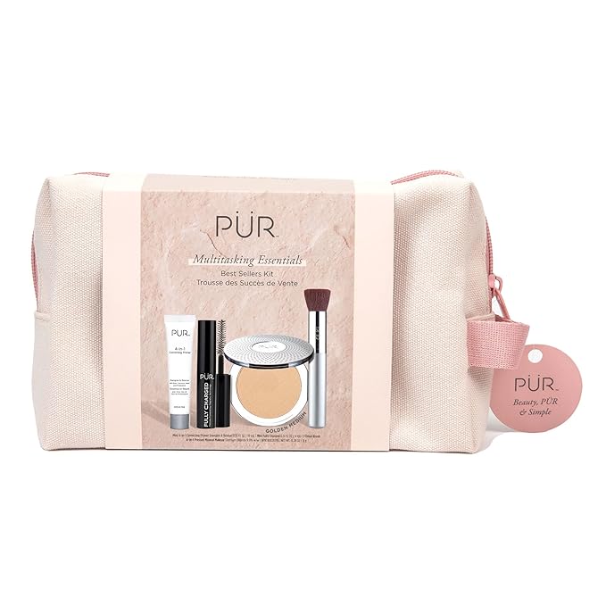 PÜR Beauty Multitasking Essentials Best Sellers Kit, Everyday Look Deluxe Kit, Condition & Moisturize Skin, Cruelty Free, Light Tan