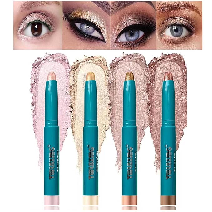 Eyeshadow Stick Eye Shadow Brightener Stick Eyeliner Pencil Cream Shimmer Glitter Smooth Eyeshadow Stick Pencil Nude Korea Primer Highlighter Natural Waterproof Long Lasting Gray Black # 05