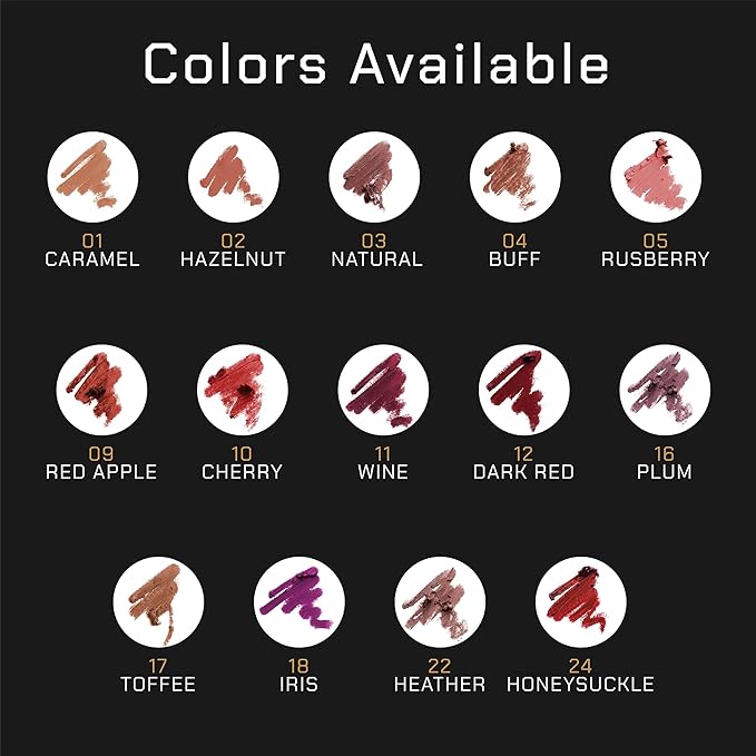 Radiant Professional Waterproof Lip Liner Pencil - Long Lasting Lip Liner for Defined Lips - Soft & Creamy Lipliner with Vitamin E - 1.20 g, (04 BUFF)