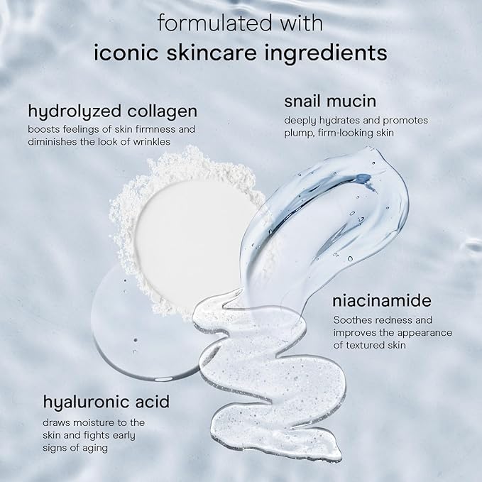 Baebody Snail Mucin Serum Moisturizer 3.38 fl.oz 100ml, Hydrating Serum for Face with Collagen - Snail Mucin Moisturizer For Youthful Smooth Skin