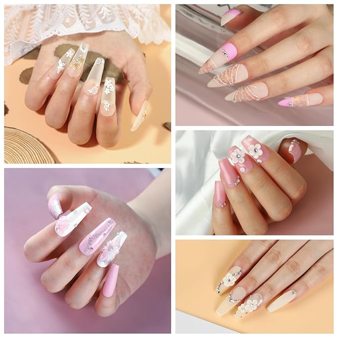 Acrylic Nail Kit for Beginners with Everything Nails Kit Acrylic Set with Drill and U V Light Professional Glitter Powder Decorations Rhinstones DIY Gifts for Women