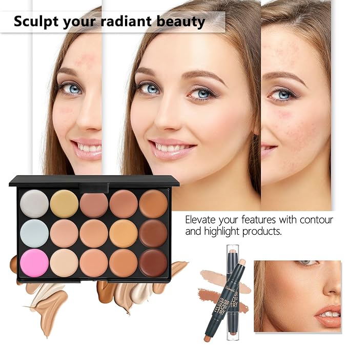 Makeup Sets for Teens Makeup Kit for Women Full Kit Makeup set Makeup Kit Eyeshadow Palette Foundation Mascara Contour Lipgloss Makeup Teenager Gift