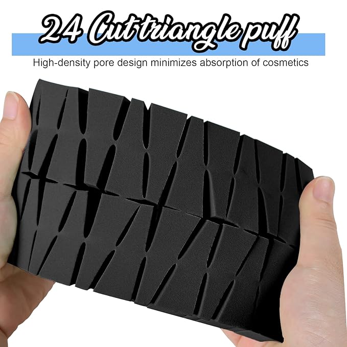 Teenitor 48 Pieces Cosmetic Makeup Sponges Wedges Beauty Blender Sponges, Small Triangle Makeup Sponge Wedges, Non-Latex Cosmetic Puff, Wedge Beauty Sponge Disposable Makeup Applicator