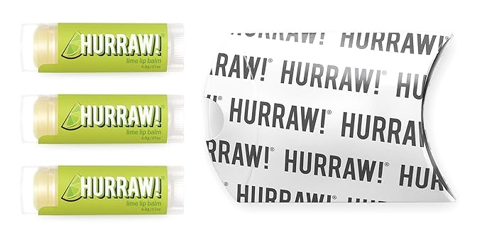 Hurraw! Lime Lip Balm, 3 Pack: Palm