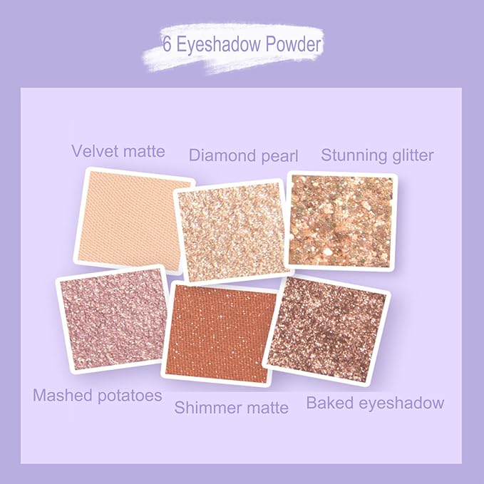 Violet Fairy 9 Color Eyeshadow Palette, Warm Neutrals (02)