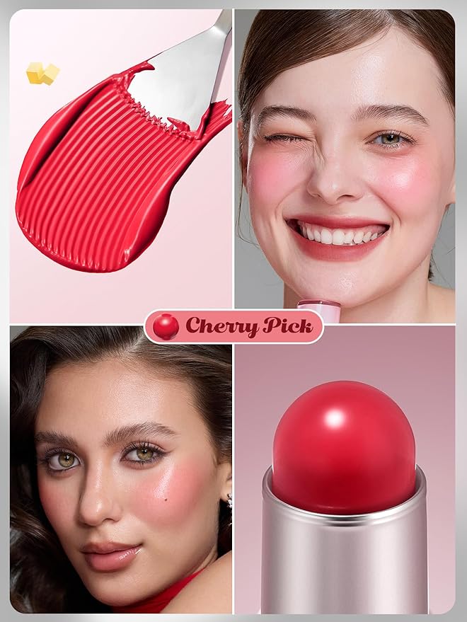 SHEGLAM Buttery Bliss Blush Stick Cream Milk Makeup Blush-Cherry Pick