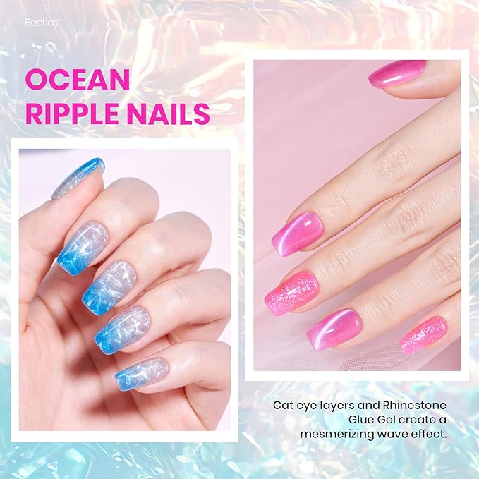 Beetles Jelly Gel Nail Polish Kit,20 Colors Neon Cat Eye Glitter Soak Off UV LED Gel Nail Kit Pink Orange Blue with Base Matte Top Coat for DIY Nail Art Sunbeam Jelly Gift for Women