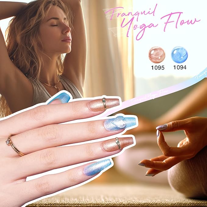 MEFA 12 Colors Gel Nail Polish Set Chameleon Gel Polish Kit with Purple Blue Green Soak Off Nude Brown Heart Glow Collection Manicure Gifts for Women Girl DIY Salon Home