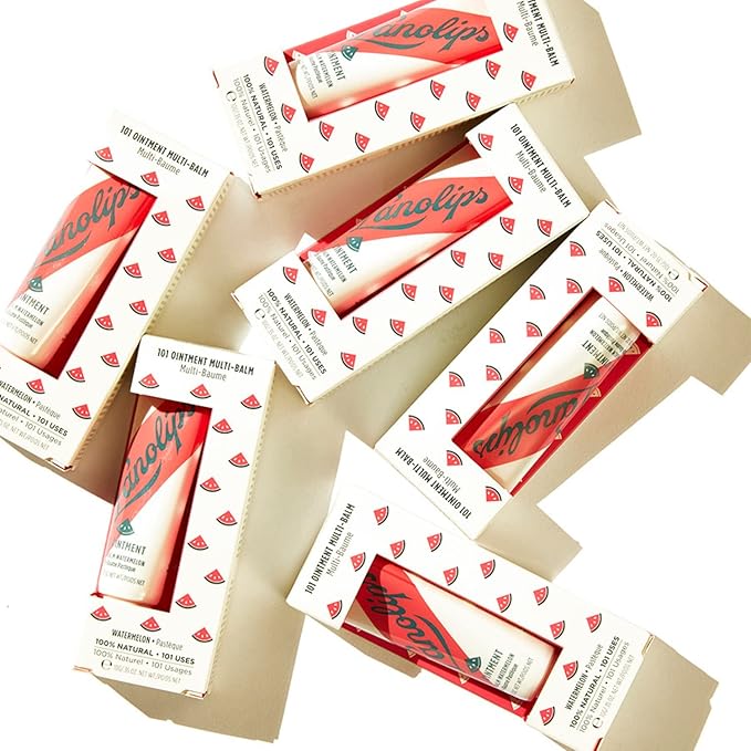 Lanolips 101 Ointment - Lanolin Lip Balm for Smooth, Hydrated & Healthy Lips - Multipurpose Lip Ointment with Lanolin Oil for Dry Lips, Cuticles & More - Watermelon (0.52 oz)