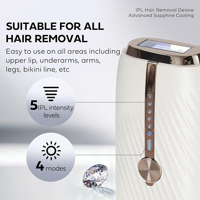Laser Hair Removal with Ice Cooling, IPL Hair Removal Device Painless, EUARNE Home Use Facial Hair Removal for Women, Dual Lights, Effective in 2 Weeks, Body & Face Epilator, Storage Bag for Travel.