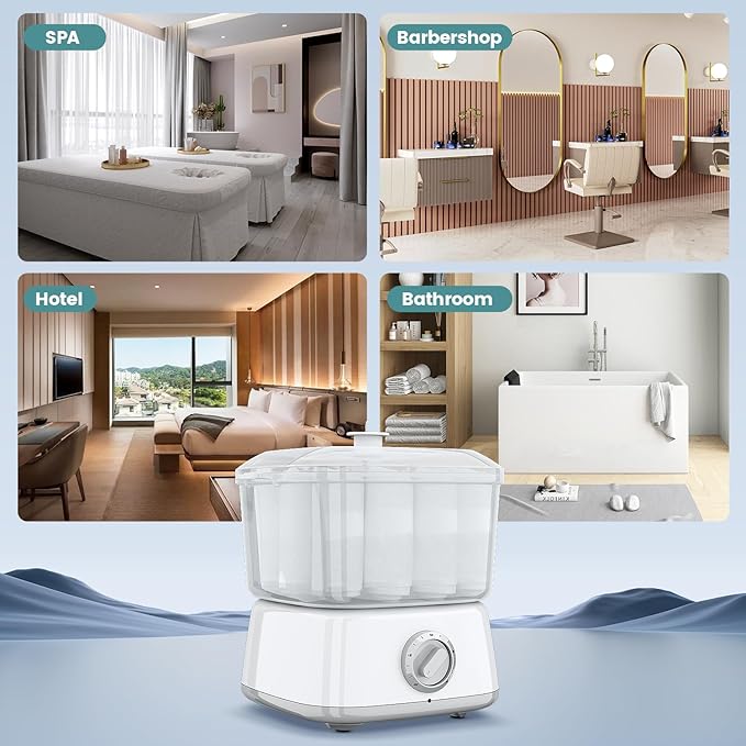 Hot Towel Warmer, Rapid Heating Towel Steamer for Facials can Hold 12 Mini Wet Towels, Portable Mini Towel Warmer for Bathroom,Spa and Salon.