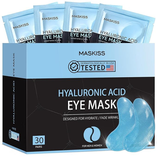 Under Eye Patches (30 Pairs), Hyaluronic Acid Eye Masks for Dark Circles Puffy Eyes Undereye Bags, Collagen Eye Patches for Wrinkles and Hydrate, Skin Care Gift for Her