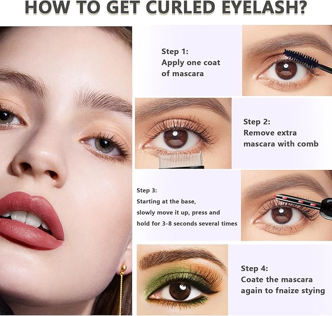 Heated Eyelash Curler, Electric Eyelash Curlers Type C Rechargeable, Heated Lash Curler for Women Natural Eye Lash Curler Makeup Tool with Eyelash Comb, 24 Hours Long Lasting-Dark Purple A