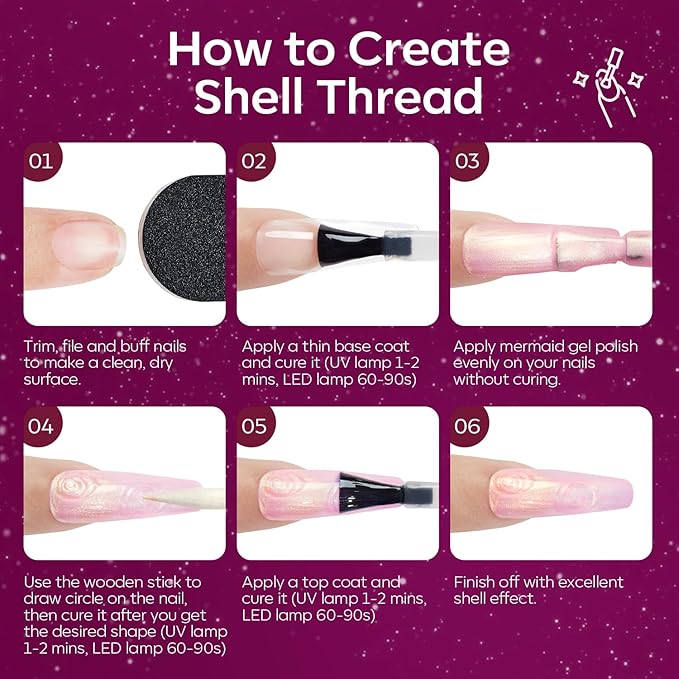 modelones Gel Nail Polish Set 6 Colors Red Burgundy Brown Purple Glitter Gel Nail Polish Color Changing Sparkle Shimmer Polish Kit Soak Off UV Nail Art DIY Salon Gifts For Women Girl