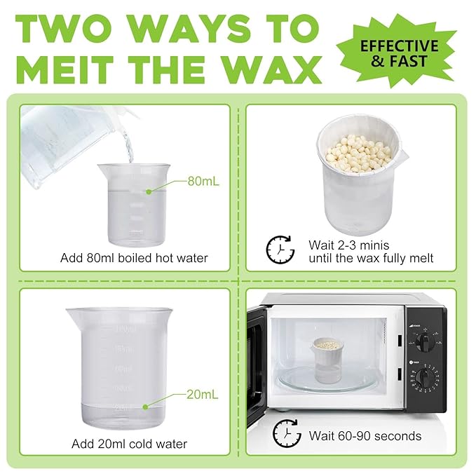 Nose Wax Kit Men and Women with 20 Applicators (15-20 Uses), Nose Hair Wax Kit for Nose & Ear Hair Removal, Painless & Fast, Long-Lasting Results Up to 5 Weeks (100g Nose Wax)