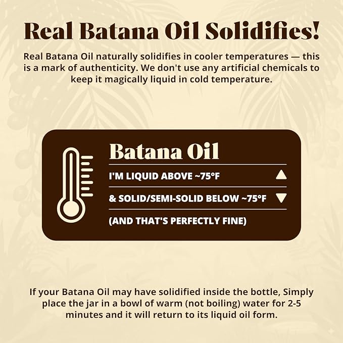 Batana Oil for Hair Growth – 100% Pure & Organic Botana Oil from Honduras – Strengthens, Thickens & Restores Natural Hair – Cold Pressed Raw Scalp & Hair Treatment for Men & Women – 60ml
