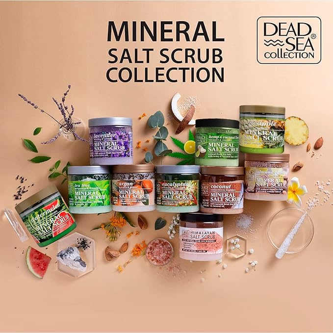 Dead Sea Collection Argan Salt Scrub – Exfoliating Body Scrub for Women – Moisturizing and Nourishing Skin – with Pure Oils and Dead Sea Minerals (23.28 Oz)