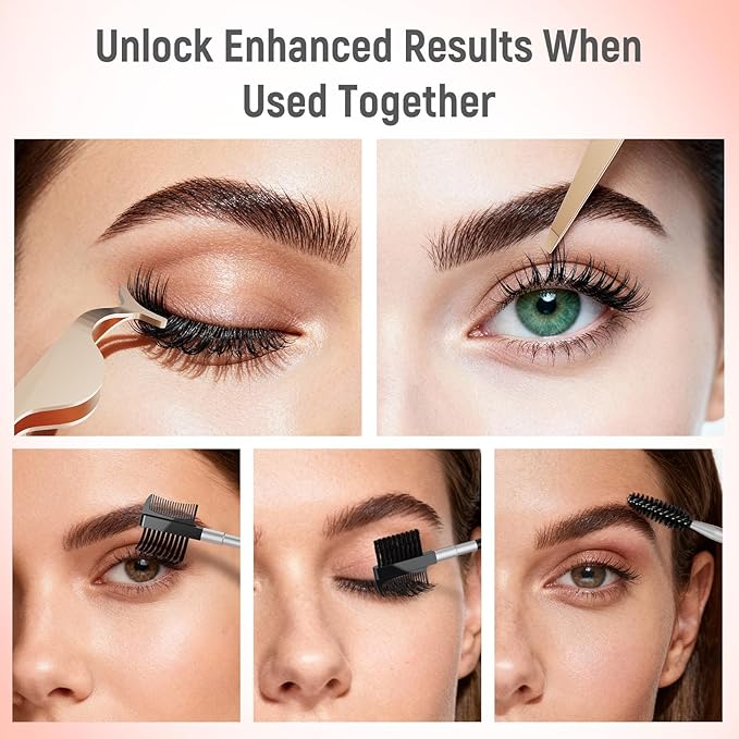 Kaasage Eyelash Curler for Lift and Curl, Professional Stainless Steel Makeup Eyelash Tool with Ergonomic Handle & 6 Replacement Pads for Long-Lasting Results