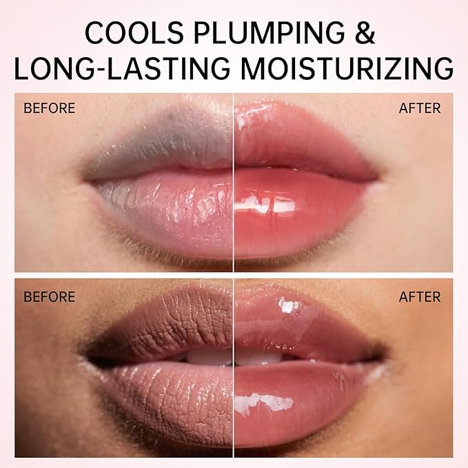 CATKIN Lip Plumper Gloss, Tinted Lip Serum with Hyaluronic Acid & Jojoba Oil, Non-sticky Volumizing Hydrating Formula for a High Shine Maximum 3D Look, Plump & Soft Lips 0.12 Fl Oz-C10 Amethyst Planet