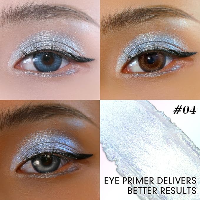 CHARMACY Duochrome Long Stay Eyeshadow Stick, Creamy Eye Shadow Stick, Multicolor-Shifting Glitter Eyeshadow, Waterproof & Smudge-Proof, High Pigmented, Built-in Smudger #04