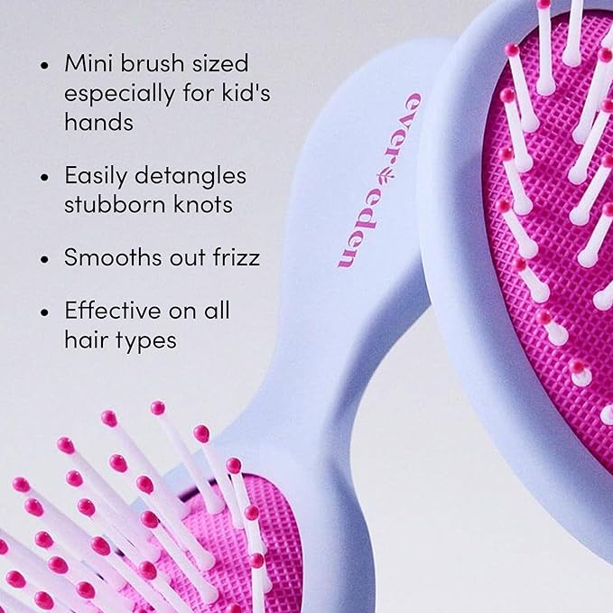 Evereden Happy Hair Duo for Kids: Vegan Shampoo and Conditioner Set with Detangler Brush - Strengthens & Smooths All Hair Types