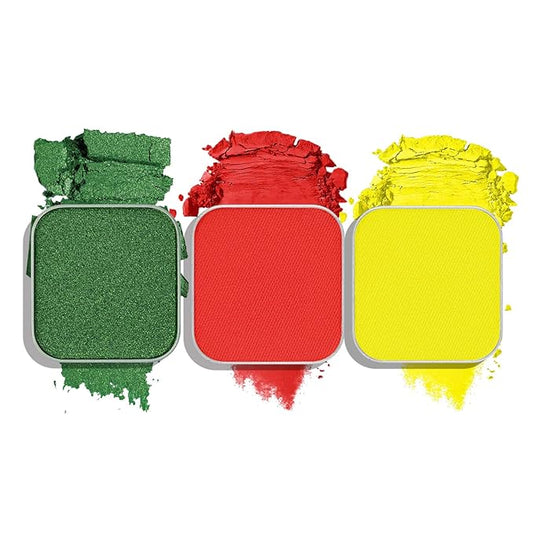 3-Color Eyeshadow Combo Pack – Christmas Red Green Glimmer Bright Yellow, Matte & Shimmer Neutral Shades,Powder, Highly Pigmented, Refills Pans for Custom Magnetic Palette