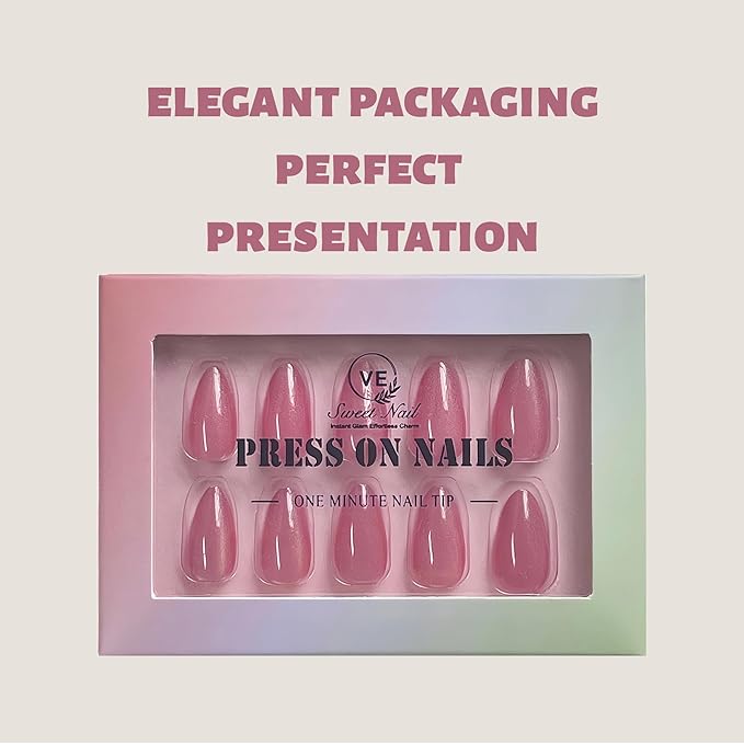 30PCS Short Almond Press-On Nails – Rose Cat Eye Fake Nails in 15 Sizes, Soft Back Edge & Strong Tips, No Measuring Needed, Reusable Stick-On Nail Tips for All Occasions