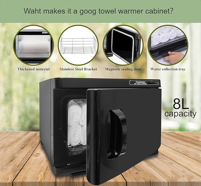 Hot Towel Warmer, Professional Towel Warmer, Hot Towel Cabinet with 8L Capacity, Professional Towel Warmer Cabinet for Facial Towels, Middle Towel Warmer for Salon and SPA Use