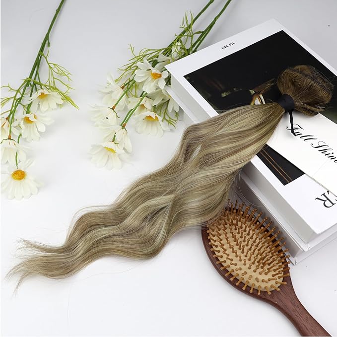 Full Shine Balayage Clip in Hair Extensions 60 G 3 Pcs Brown Ombre Ash Brown Mix Blonde Real Hair Extensions Clip in Human Hair Straight Remy Hairpiece for Women 20 Inch