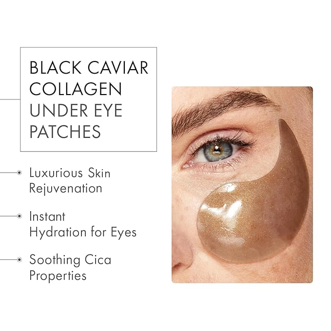 depology Black Caviar Under Eye Patches (30 Pairs), Anti-aging Hydrating Eye Mask for Wrinkles, Fine lines, Skincare with Hyaluronic Acid & Cica, Beauty & Personal Care