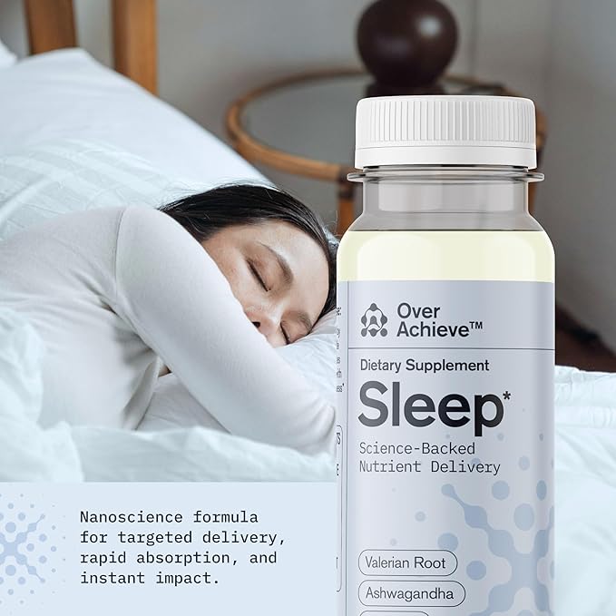 Sleep Drink with Advanced Nanoscience Technology - Contains Melatonin, Ashwagandha and Valerian Root - 3 Pack Liquid Sleeping Aid Help Fall Asleep Faster, Mix Berries 2oz