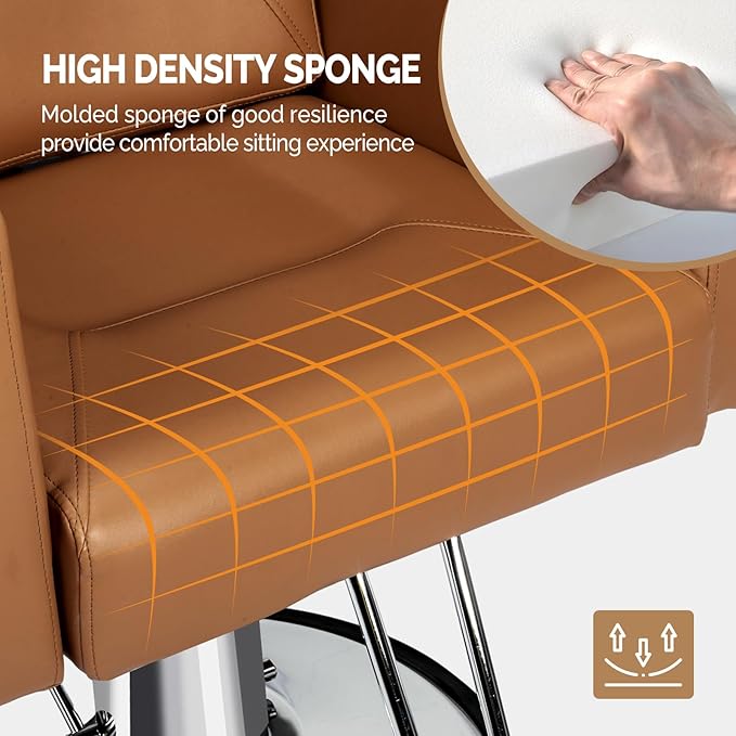 OmySalon Salon Chair for Hair Stylist, Reclining Barber Chair Hairdressing Styling Chair with Adjustable headrest, Beauty Shampoo Barbershop Furniture